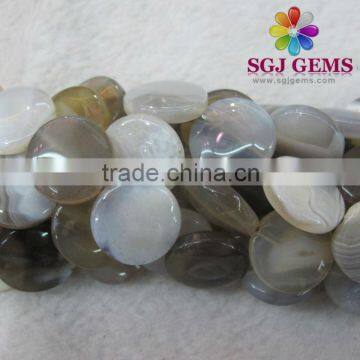 18mm Gray Agate coin beads