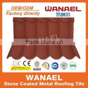 Modern ancient corrugated metal color steel stone roof tile/Guangzhou building materials,Wanael roof tile factory