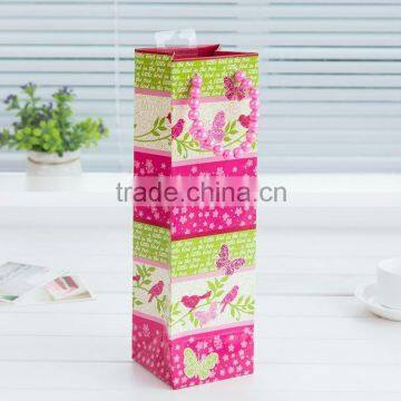 fashionable paper wine bag 2016 elegant art paper bags for red wine