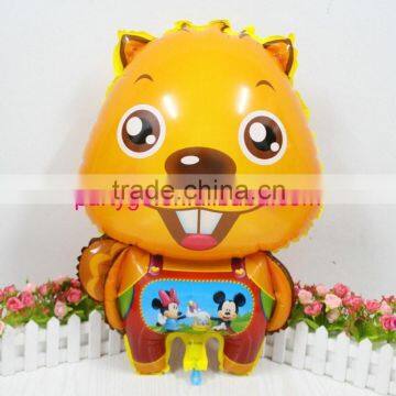 new design squirrel Mr Watt foil helium balloons cartoon animal mylar ballons (42.5*64cm )