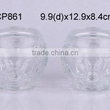 Football shape glass mug with handle (CCP861)