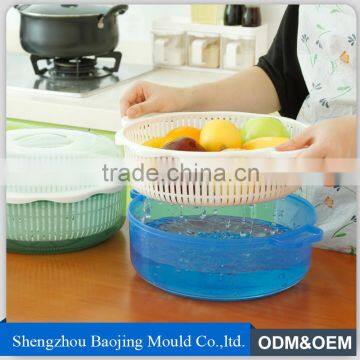 double layer Round Eco- Friendly PP Draining Kitchen Basket For Fruit