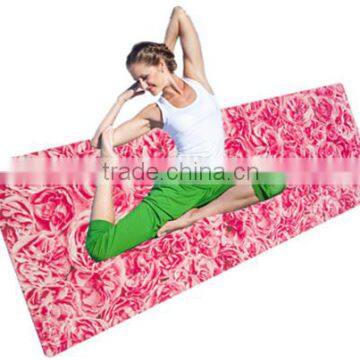 Flowers full color printed yoga mat with private label