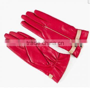 New design characteristic gunuine leather ladies leather gloves