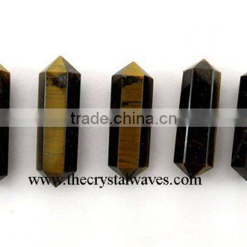 Tiger Eye Agate Double Terminated Pencil vogel wands Khambhat Gujarat India