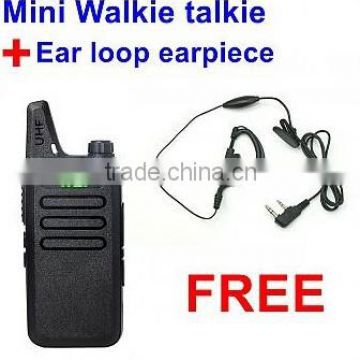 UHF mini walkie talkie,Mini transceiver,400-470 MHz Mini Transceiver communicator FREE earpiece,Mini UHF walkie talkie