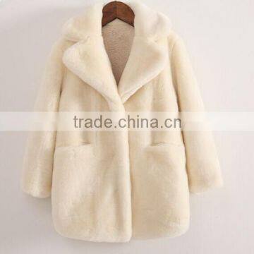 girls long winter fake fur coat trench coat wholesale