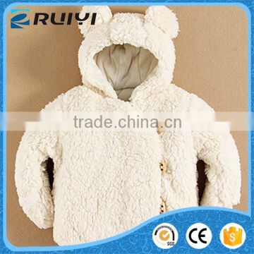 New arrival lamb wool winter kids coat with hood