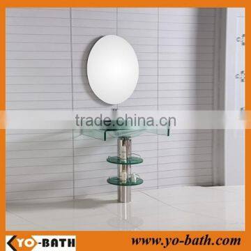 High quality bathroom glass wash basin, glass vanity