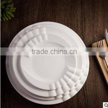 Cheap white ceramic steak dinner round plate for wedding