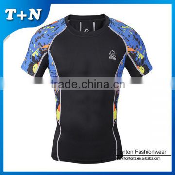 printed jogging wear /customized fitness blank mma rash guard