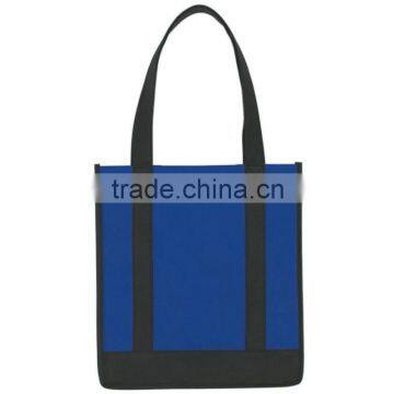 Non-Woven Two-Tone Shopper Tote Bag- Royal Blue