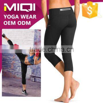 Cropped women yoga pants for running sports yoga top quality lady compression leggings