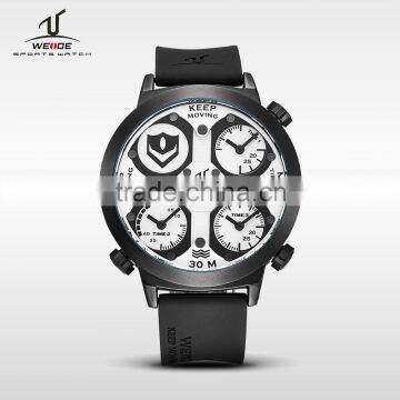 WEIDE Watch Men 2016 Sport Stainless Steel Back Water Resistant Original Diving Watch Unique Multiple Time Zone Wrist Watch