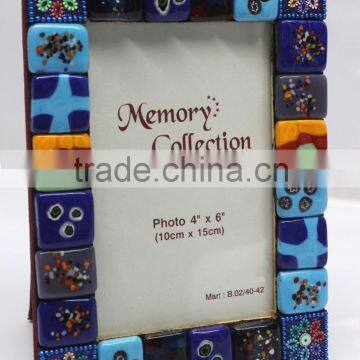 Hand Worked Ceramic / Glass Tiles Ftd. Murano Inspired Designer Photo Frame Collections - Photo 4" x 6" ( 10 x 15 Cm.)