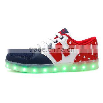 Fast delivery USB charger changeable colors light up running sports sneakers for adults JK-012