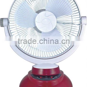 rechargeable RADIO fan with 12"oscillating 2-speed table fan 2015