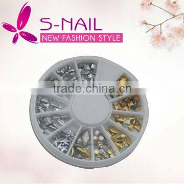 Hot sell gold silver studs nail decoration,nail studs,stud nail art