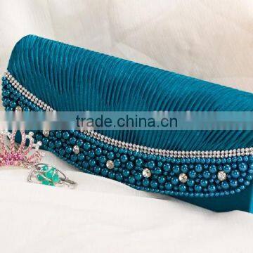 Ladies Beaded Evening Clutch Bag With Rhinestone