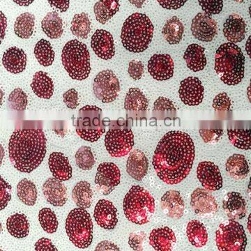 Colorful Circles Embroidery Dots Sequins Fabric photo-6