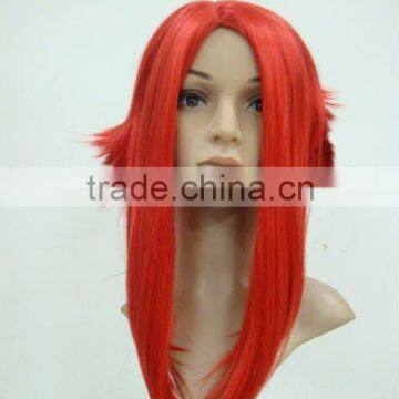 Heat Resistant Synthetic Wig Fibre Long Straight Red Cosplay Wig