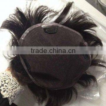 Mens hait system topper toupee real hair human hair toupee