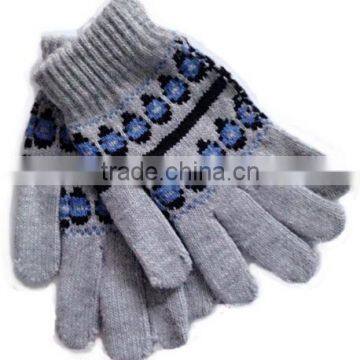 custom fashion promotion cheap knitted stretch magic jacquard glove