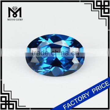 Messi Gems Hotsale Product Oval 10 x 14 120# Blue Synthetic Spinel