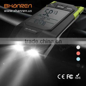 Waterproof Rechargeable 300LM Cree LED bike front light with digital wireless bike computer