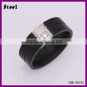 Wholesale 316L Stainless Steel Black Plating Stone Ring Designs For Men