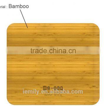 Natural Bamboo qi Wireless Charger With Dual Wireless Charging for Iphone and Samsung photo-5