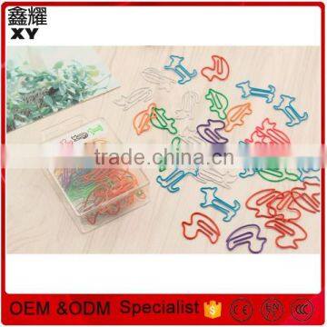 Novelty various colorful animals shaped metal clip in PET box