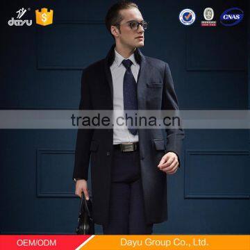Europe Style Mink Hair Stand Collar Cashmere Wool Overcoat for Man OEM Design Winter Wool Long Overcoat photo-5