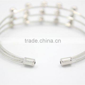 Silver Bracelet Designs Adjustable Cuff Jewelry Three Layered Silver Ball Handmade Bracelet For Women For 2016New Intrend Style photo-2