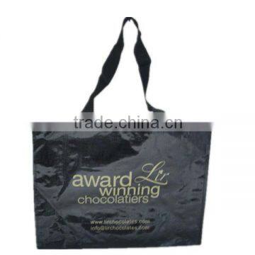 "Award Winning Black PP woven Laminated shopping bag for shop