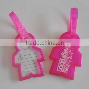 silk screen 1 color cute custom clear rubber/pvc luggage tag