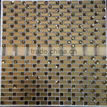 cheap mirror glass mosaic wall tile for home interior decoration, mirror tiles for decoration(PMGML048)