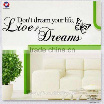 Made In China Artistic Design Eco-Friendly PVC Waterproof Removable Bedroom Decor 3d Wall Stickers