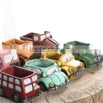 Wholesale garden flower pot , Car shaped cement flower pot