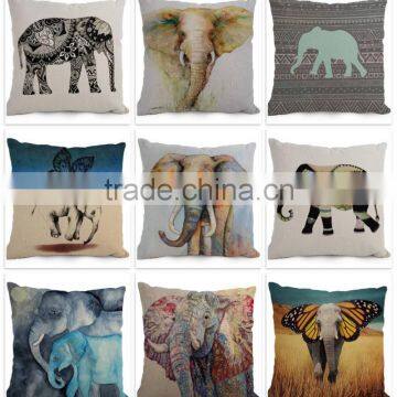 Factory Selling Animal Elephant Design Sofa Seat Pillow Case for Home Decoration Custom Print Pillow Cover photo-2