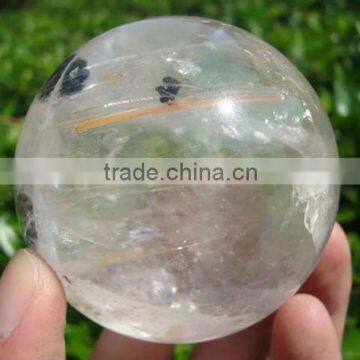 Clear Phantom Quartz Crystal Ball