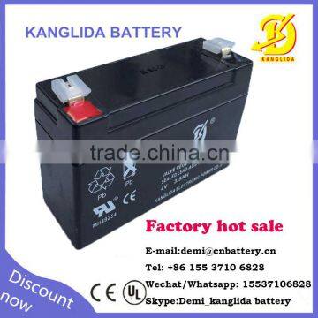 Kanglida 4v 2ah lead acid battery for LED lamp, alarm system power supply