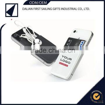 Custom company logo silicone phone card holder wallet