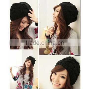 Unisex Lady Womens Mens Knit Baggy Beanie Crochet Beret Hat Ski Cap Winter Warm