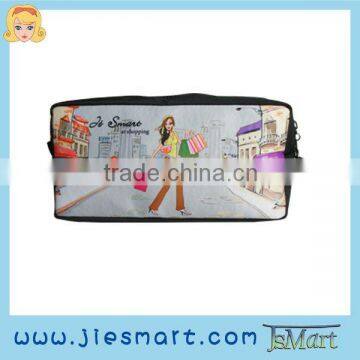 JSMART Toiletry bag toilette sac photo bag fabric printing pouch sublimation print