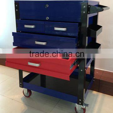 3 Drawer Locking Top Tools Service Trolly Cart Powder Coating Finish photo-3