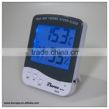 New Indoor back light thermometer hygromometer with alarm clock