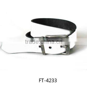 Casual white pu belt for woman dress