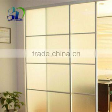 Decorative glass Acid etched frosted Glass for bathroom door glass bathroom entry doors