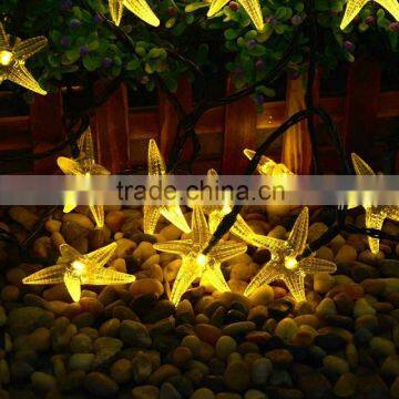 Colorful solar powered christmas decorating led christmas light decorating starfish led lights